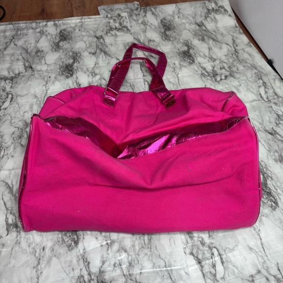 Victoria Secret y2K 2000s travel bag large duffle hot Pink zip up - Picture 6 of 8